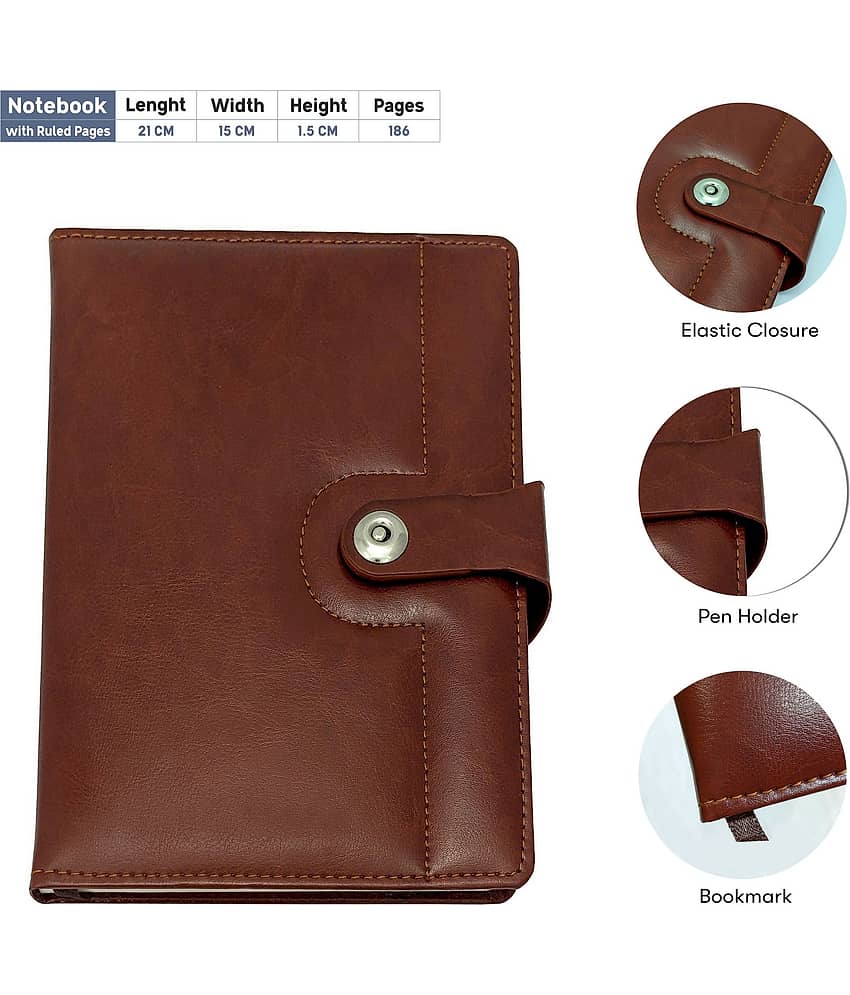 UJJi Bst Bro Printed Brown/Coffee Color Metal Pen & Notebook Set view 2