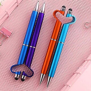 3 in 1 Ballpoint Pen with Mobile Stand Holder, Writing Pen, Stylus Pen for Touchscreen Phones and Tablets (Set of 2 view 2