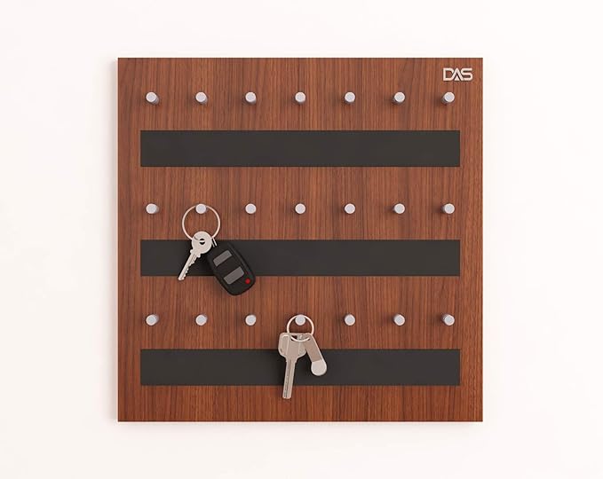 DAS Wall Mounted Home Dcor Key Chain Holder/Organizer Key Hooks Classic Walnut (21 Hooks/Knobs)- Diora view 2