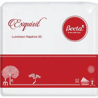 Exquisit Luncheon Napkins 50 Count, 1 Ply Disposable Paper Napkins 30 cm x 30 cm view 2