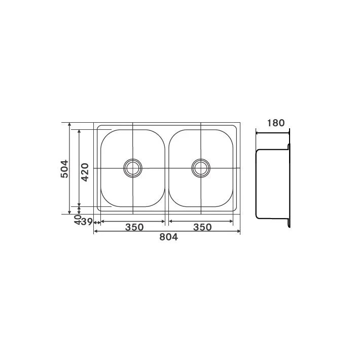 Franke Traditional - Double Without Drain 620 X Trendy (32X20) TRX 620 3.5 WWK NOF view 2