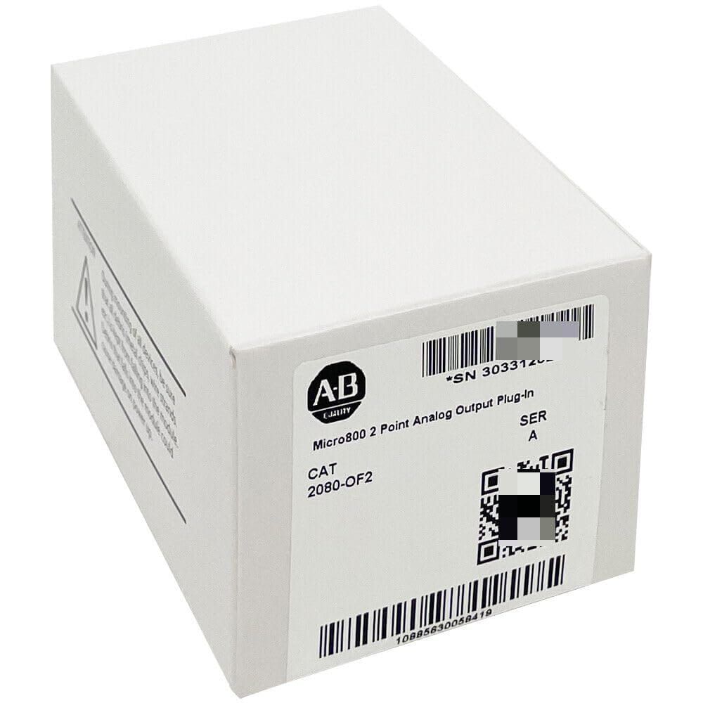 New Allen Bradley 2080-OF2 Analog Output Module Micro 800 2-ch., 0-20mA, 0-10V, (non-isolated), 12-bit plug-in, Allen-Bradley view 2