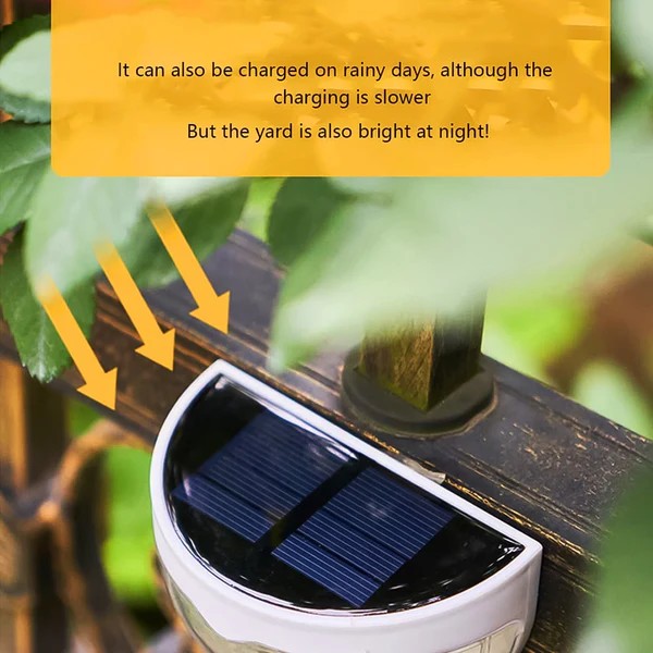 6 LED Solar Powered Wall Mount Fence LightHoneycomb Shade Design (2 Pcs Set) view 2