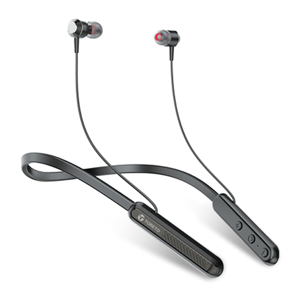 Toreto Alpha Neo Wireless Earphone Bluetooth Neckband with ENC Mic, Anti Lost
