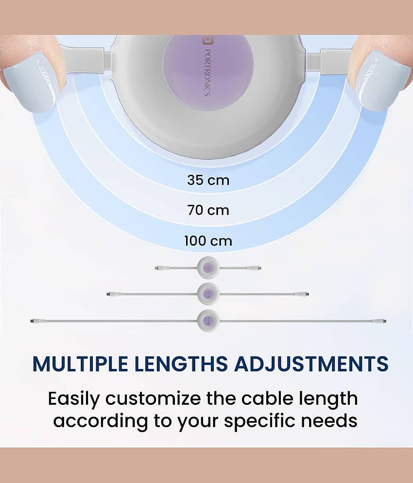 Portronics White 3A Type C Cable 1 Meter view 2