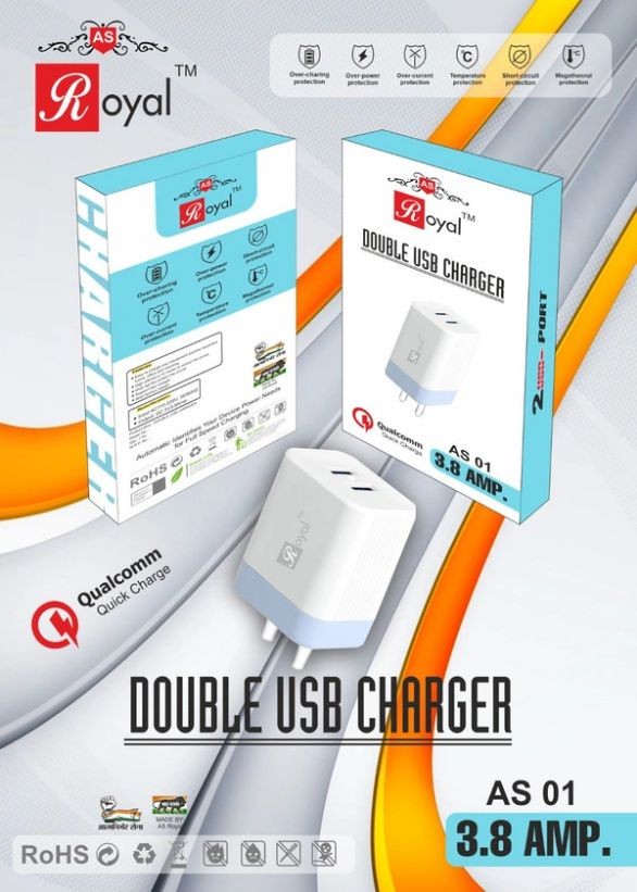 Royal Double USB Quick Charger (Type C 3.8Amp) view 2
