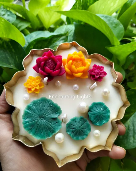Lotus Pond Urli Candle view 2