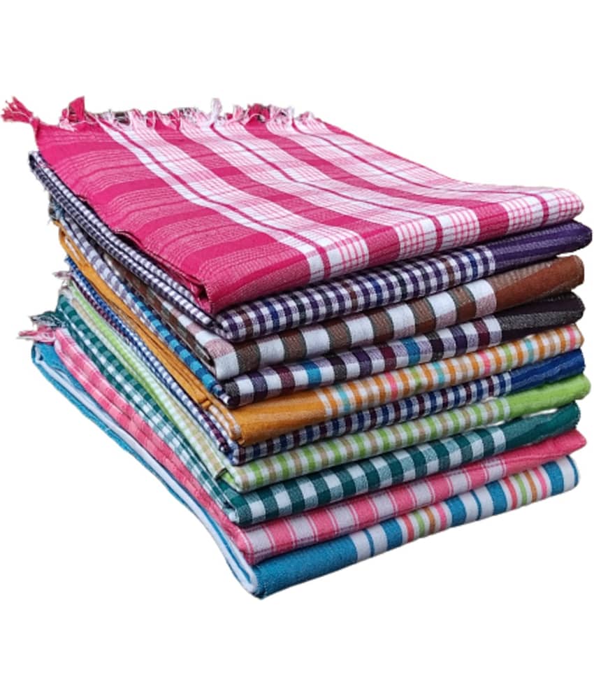 KAKUMANU - Multicolor Cotton Checks Bath Towel (Pack of 4) view 2
