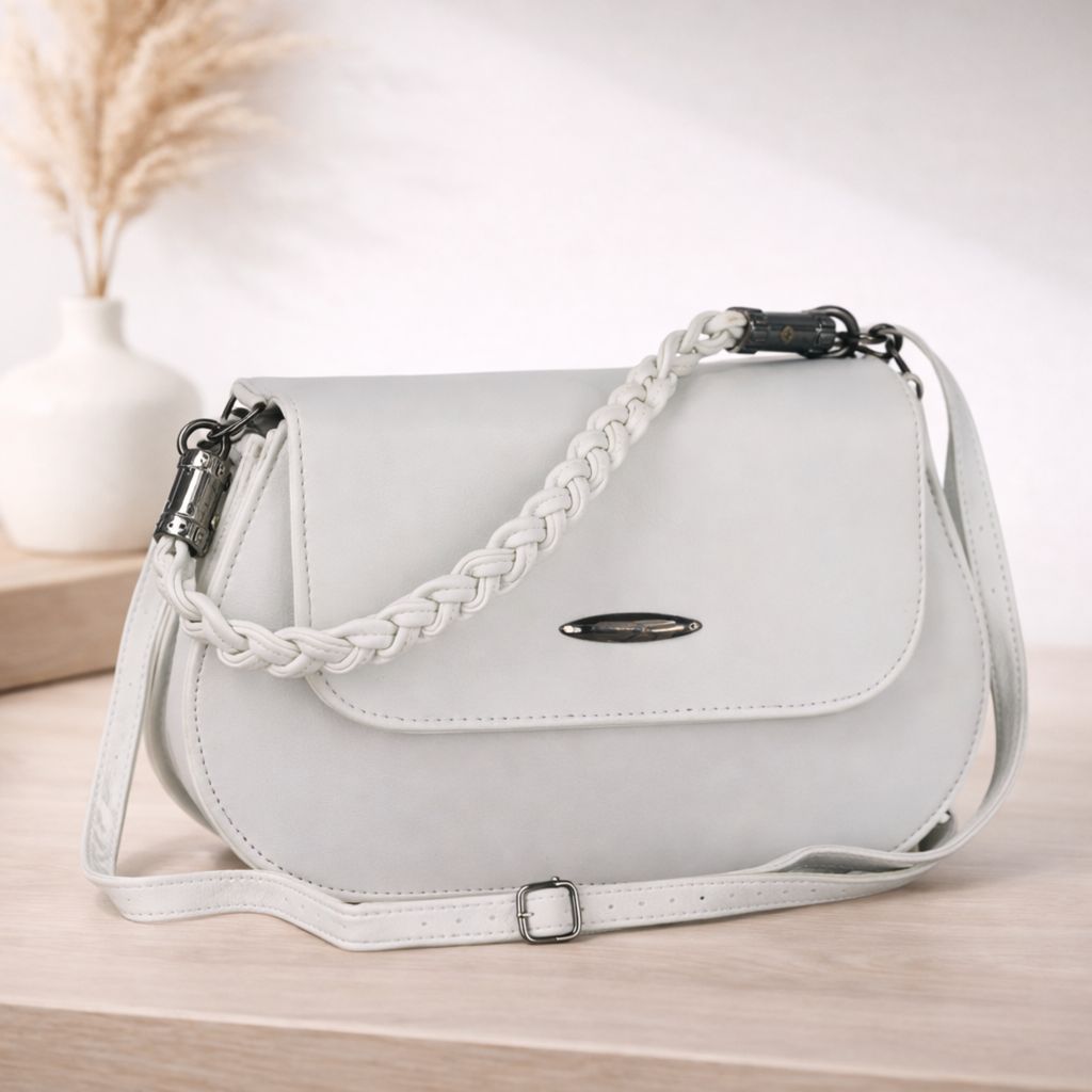 Elegant Women’s Braided Handle Sling Bag | Premium PU Leather Small Handbag | Trendy Shoulder Bag for Girls & Women view 2