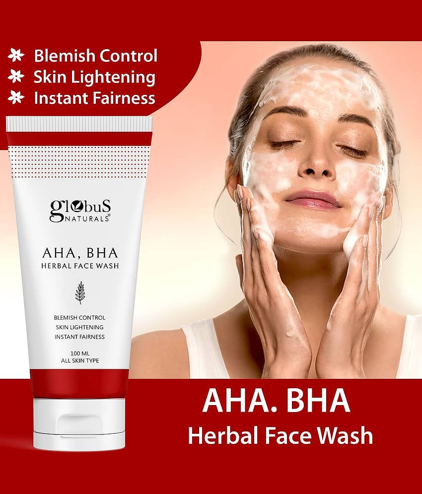 Globus Naturals AHA BHA, Acne or Blemishes Removal Face Wash, For All Skin Type, 100ml view 2