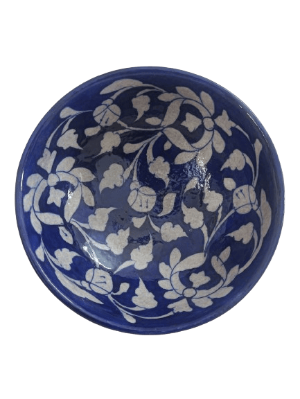 Blue Pottery Ceramic Bowl view 2