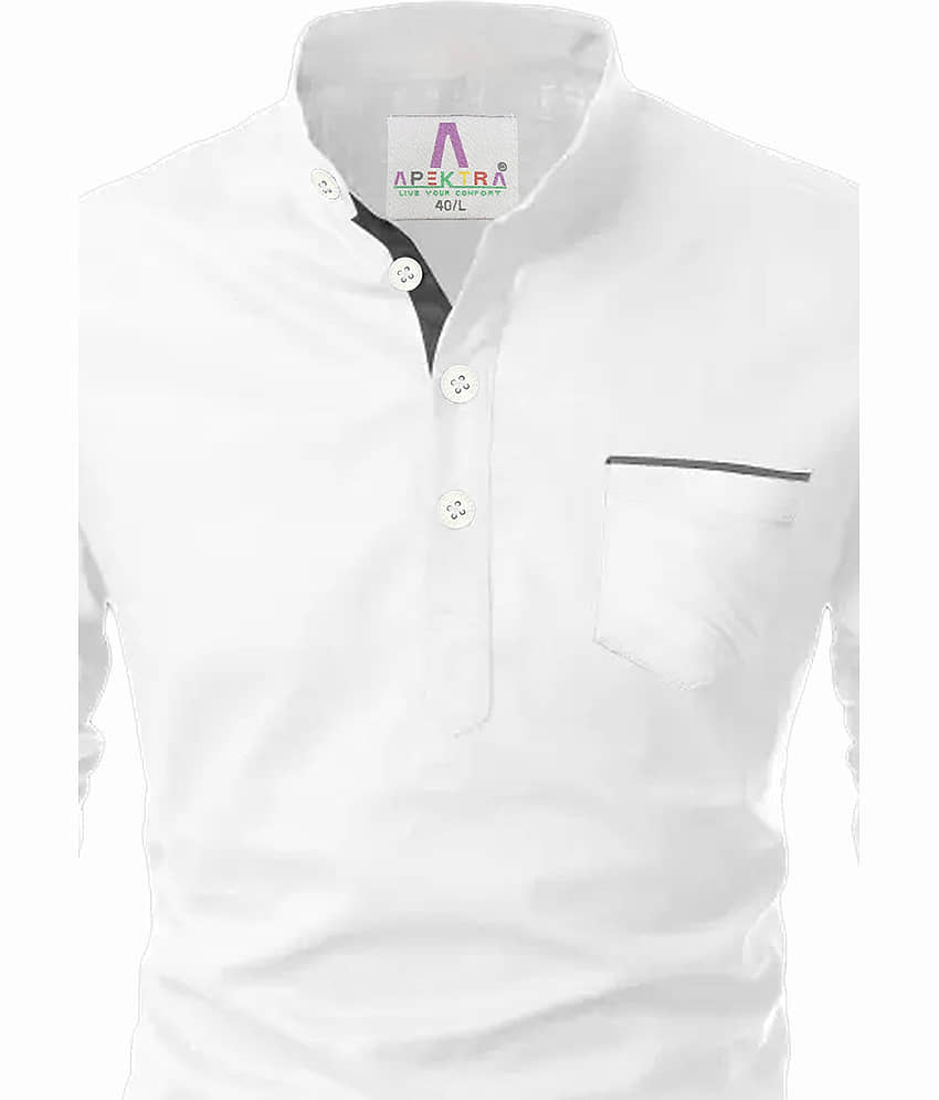 Apektra Grey Cotton Men's Shirt Style Kurta ( Pack of 1 ) view 2