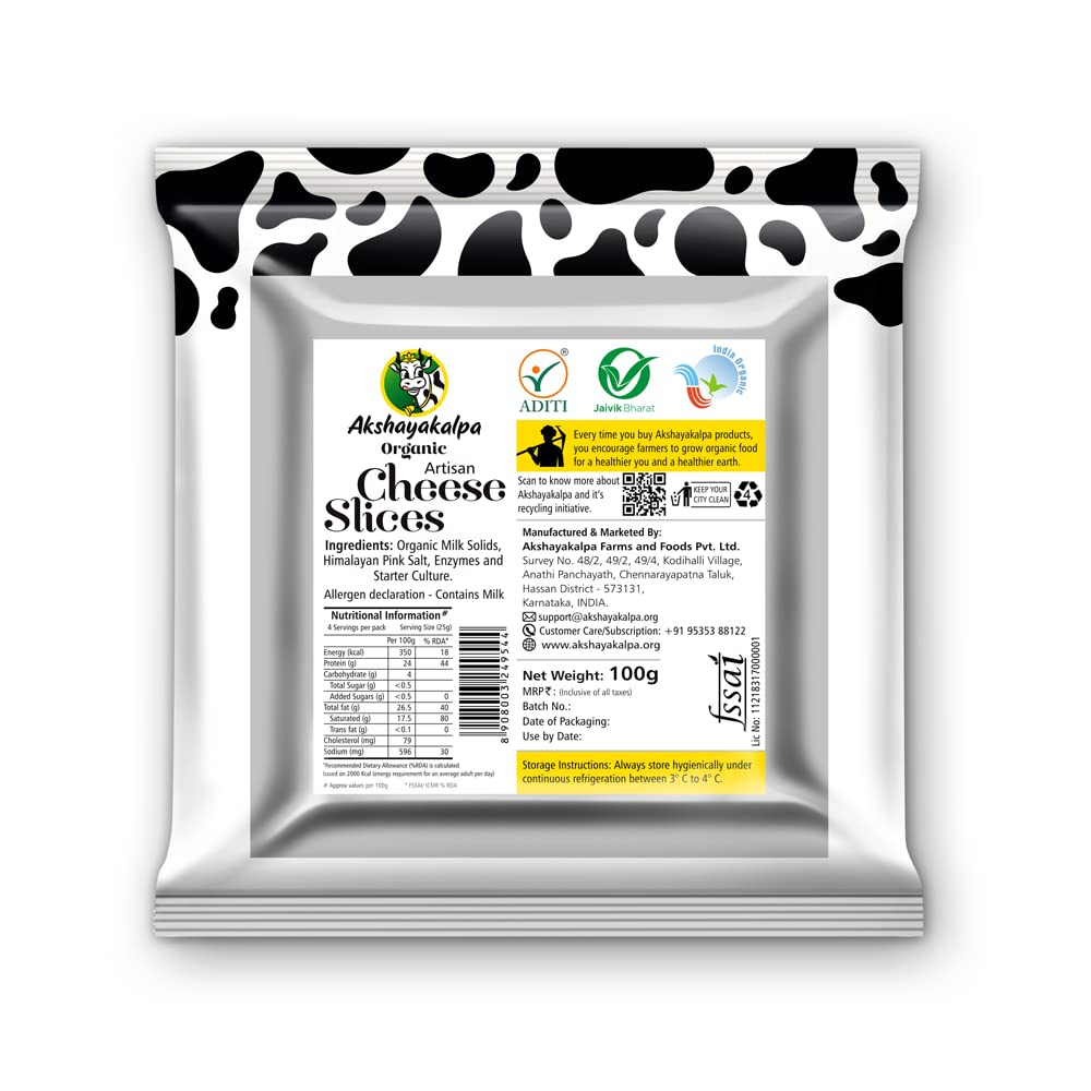 Akshayakalpa Organic Cheese Slices, 100 Gm view 2