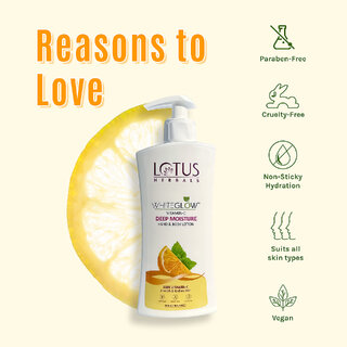 Lotus Herbals Whiteglow Vitamin C Deep Moisture Hand Body Lotion Moisturises And Brightens, 400Ml ( Pack Of 2 ) view 2