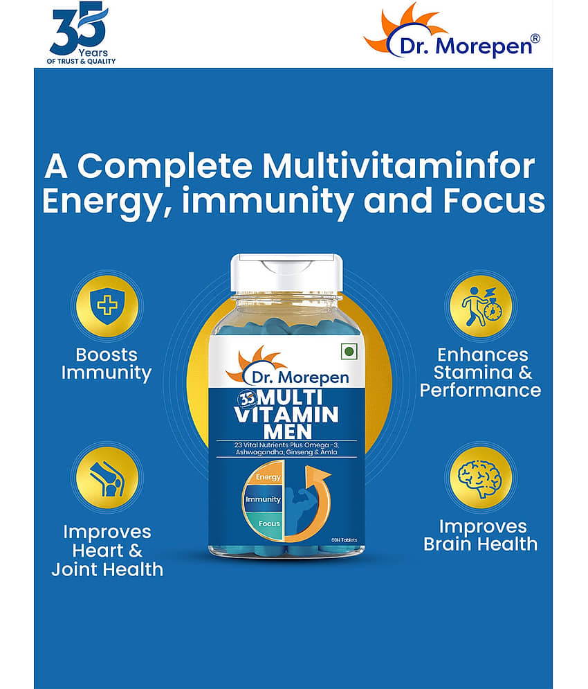 Dr. Morepen Multivitamin for Men 60 Tablets & Omega-3 Fish Oil 1250mg Triple Strength 60 Capsules view 2