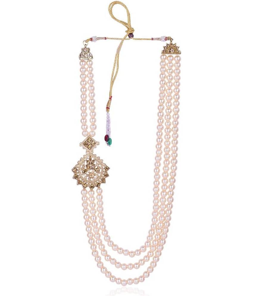 pearl beads Dulha groom sherwani Necklace/Moti Mala for Men for wedding | Exquisite Groom Mala | Perfect for Grooms view 2