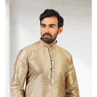 Raivat Ethnic Beige Colour Jacquard Silk Brocade Kurta Pajama 1006 view 2