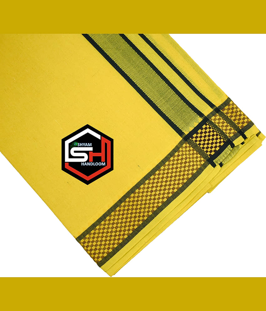Shyam Handloom Cotton Blend Men's Lungi Yellow ( Pack of 1 ) view 2