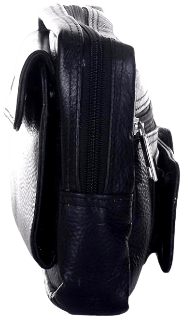 LEATHERMAN GENUINE LEATHER BLACK SINGLE ZIP POUCH-1210 view 2