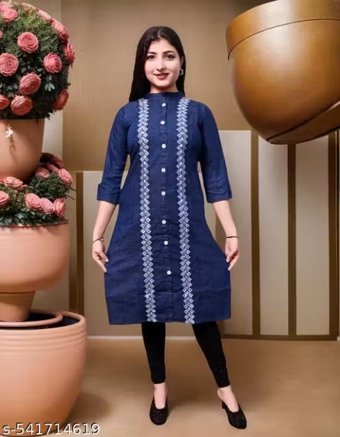 Fancy Long Denim kurti