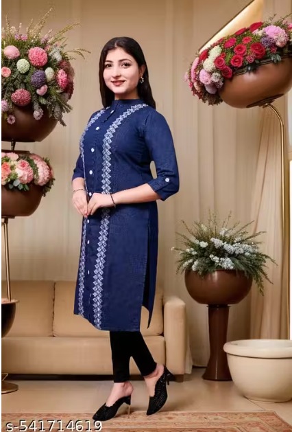 Fancy Long Denim kurti view 2