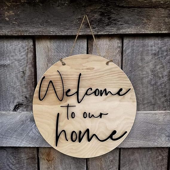 Shraddha Saburi Artwork Round Sign. Wood Sign.