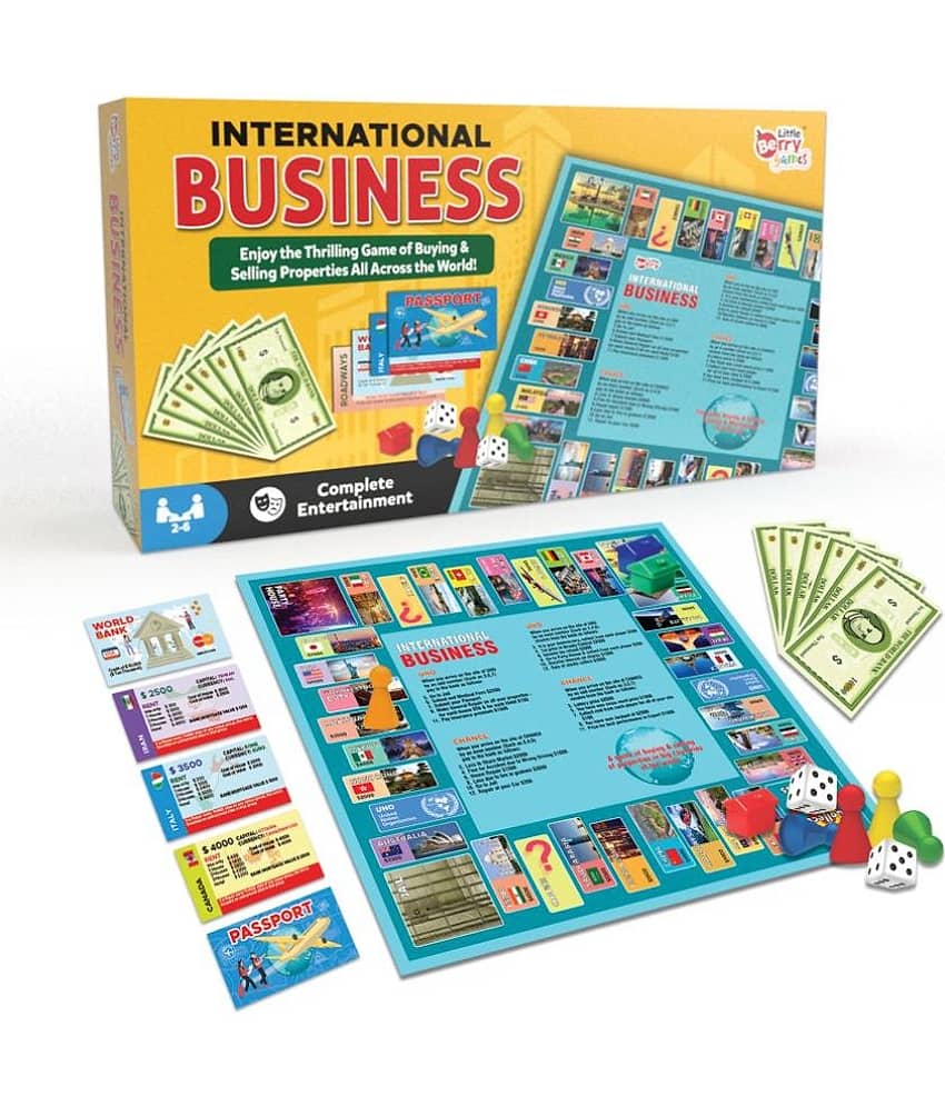 International Business Board Game for Kids & Adults - Business Game Set for Adults, Kids & Family - 14”x14” Foldable Game Board Big Size with & Property Cards - Fun Game Board Game Travelling Game Strategy Games for Boys, Girls view 2