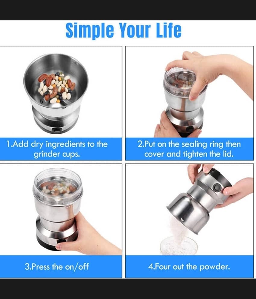 FLEXTOX Nima Japan 350W,26000 RPM Mini Stainless Steel Spice Nuts Grainder Stainless Steel 1 Coffee Grinder view 2