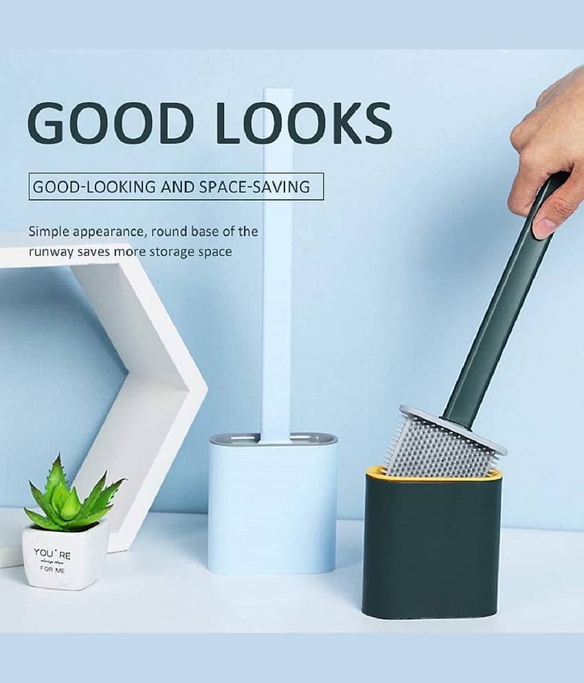 Silicon Toilet Brush with Slim Holder view 2