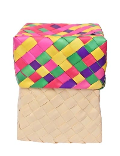 Handwoven Colorful Patchwork Basket - Eco-Friendly Storage