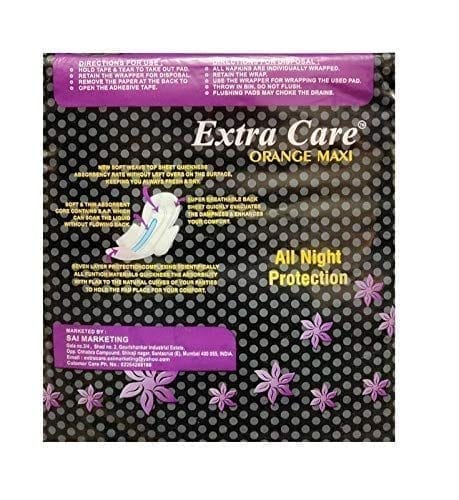 Extra Care Ultra Soft Sanitary Pads with Wings for Women | Skin Friendly, Odour free Sanitary Napkins for All Night Protection (120 Sanitary Pads, Size 2XL) Pack of 3 view 2