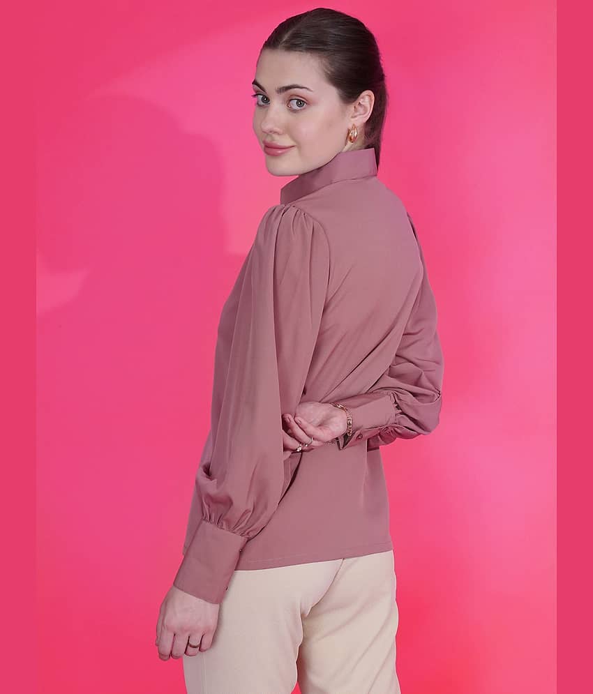Sheetal associates Women Solid Crepe Shirt ( Pink ) view 2