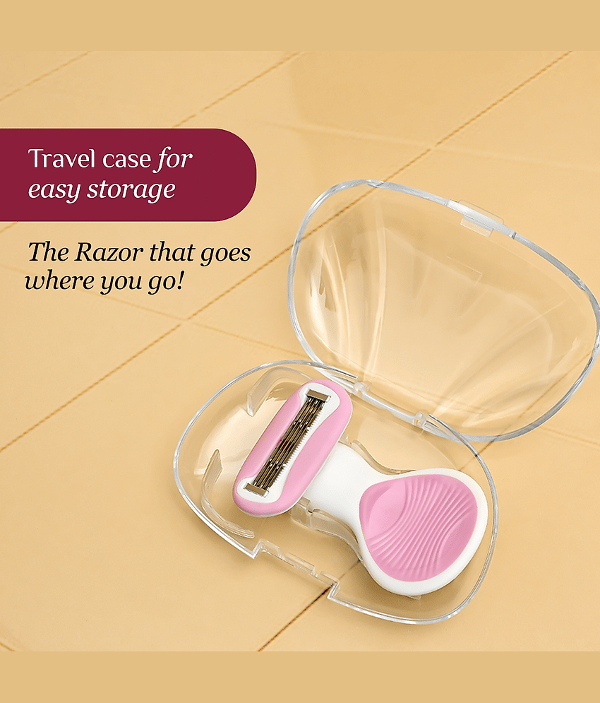 Carmesi Body Razor for Women's Hair Removal | With Travel Case | 5-Blade Precision (Pack of 1) view 2