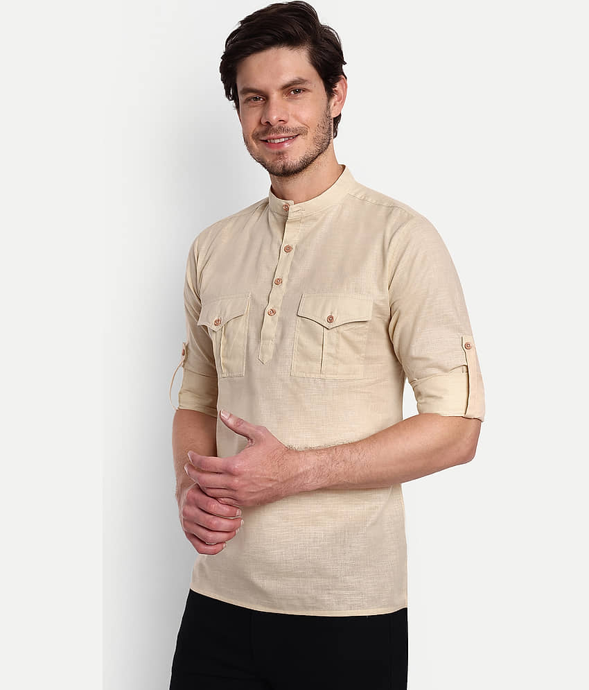 Vida Loca - Maroon Cotton Blend Men's Shirt Style Kurta ( Pack of 1 ) view 2