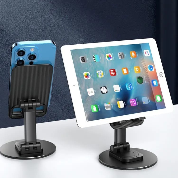 JAIKSON ™ 8124 Portable Phone & Tablet Stand 360 Rotating Aluminum Foldable Desk Organizer Mobile Holder view 2