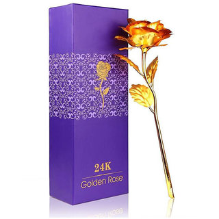 24K Golden Rose 10 Inches With Gift Box - Best Gift For Loves Ones, Valentine Day, Mother Day, Anniversary, Birthday view 2