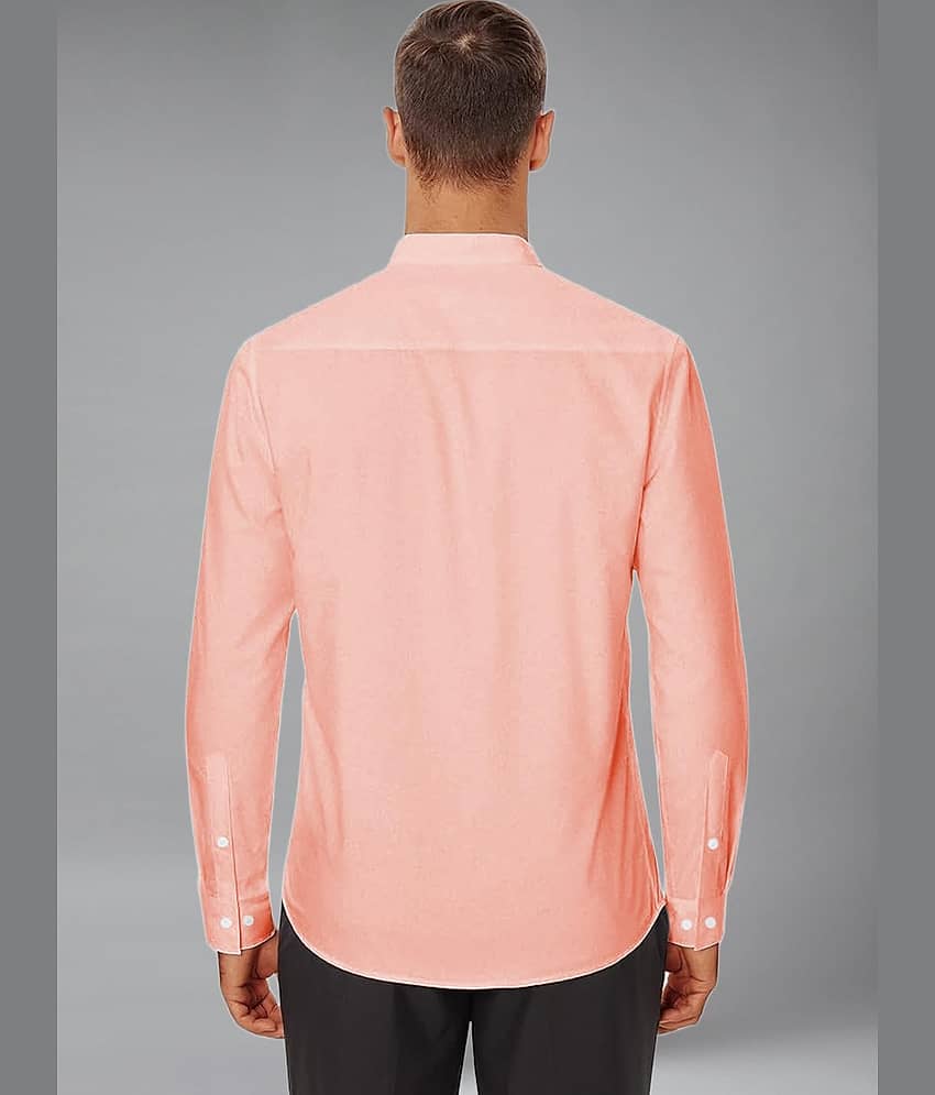 BHUVIKOO Cotton Blend Slim Fit Solids Full Sleeves Men's Casual Shirt - Peach ( Pack of 1 ) view 2