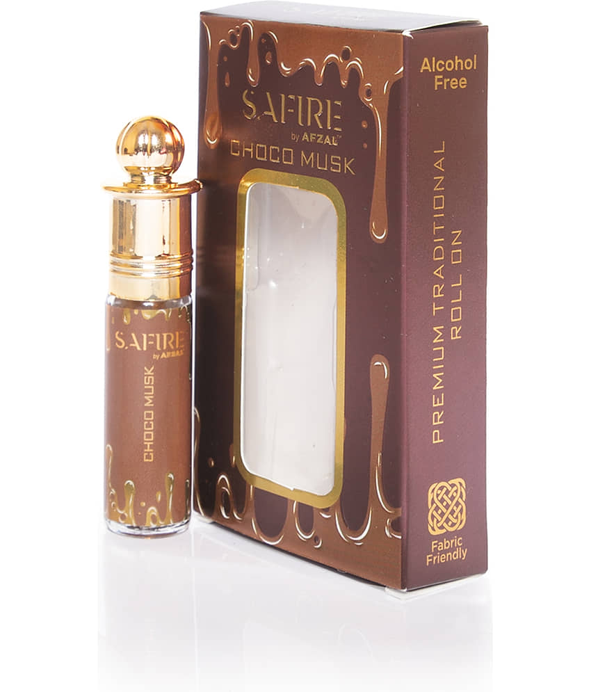 SAFIRE CHOCO MUSK, DAMASK ROSE & JASMINE SAMBAC ATTAR (COMBO PACK 6ML*3) ROLL-ON PERFUME OIL FOR MEN AND WOMEN view 2