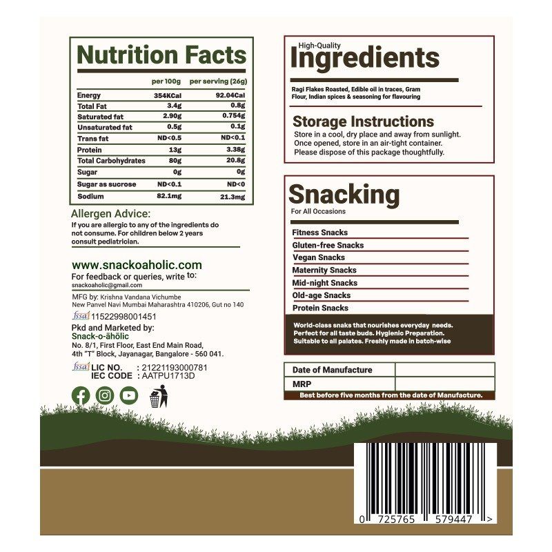 Snack O aholic Red Millet Mixture - 100g view 2
