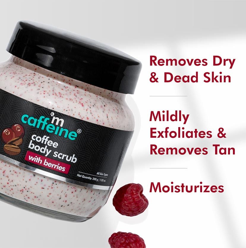mCaffeine Moisturizing & Creamy Coffee Body Scrub with Berries for Smooth Skin - 200g view 2