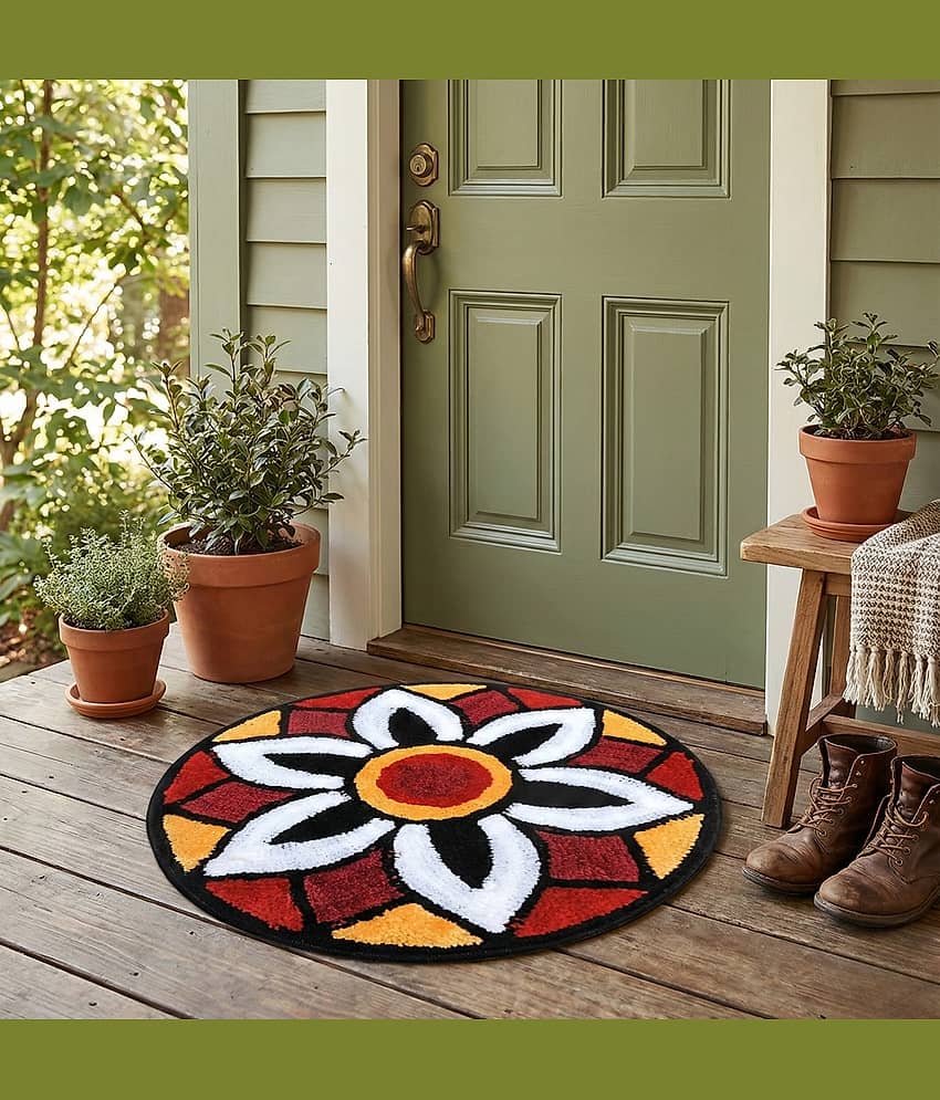 LADLI JEE Set of 1 Regular Polyester Door Mat ( 53 X 53 cm ) Black