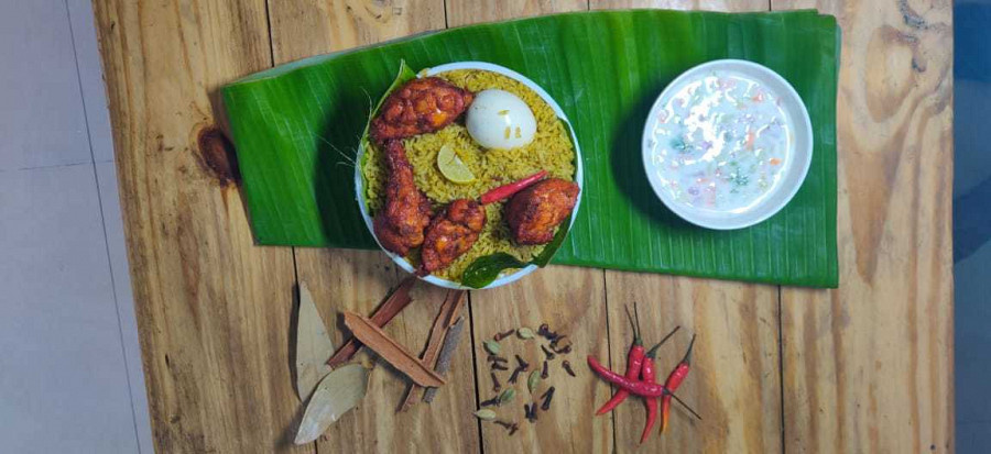 Chicken kebab biryani
