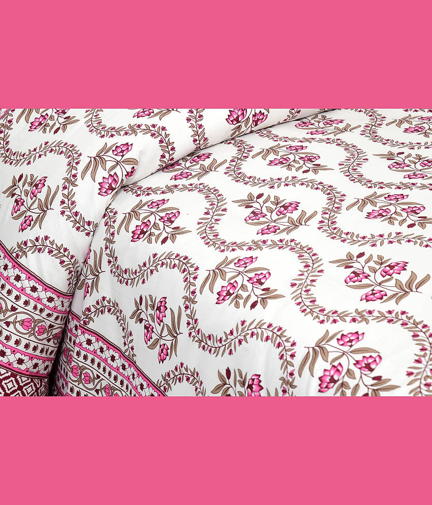 CLOTHORO Cotton 1 Double King Bedsheet with 2 Pillow Covers ( Multicolor ) view 2