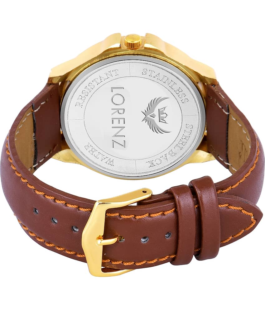 Lorenz Brown PU Analog Men's Watch view 2