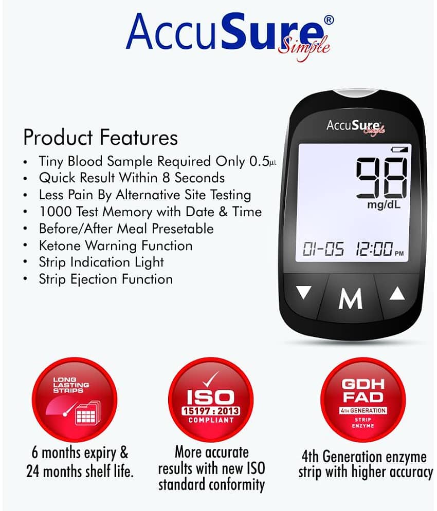 Accusure Simple Blood Glucose Monitor view 2