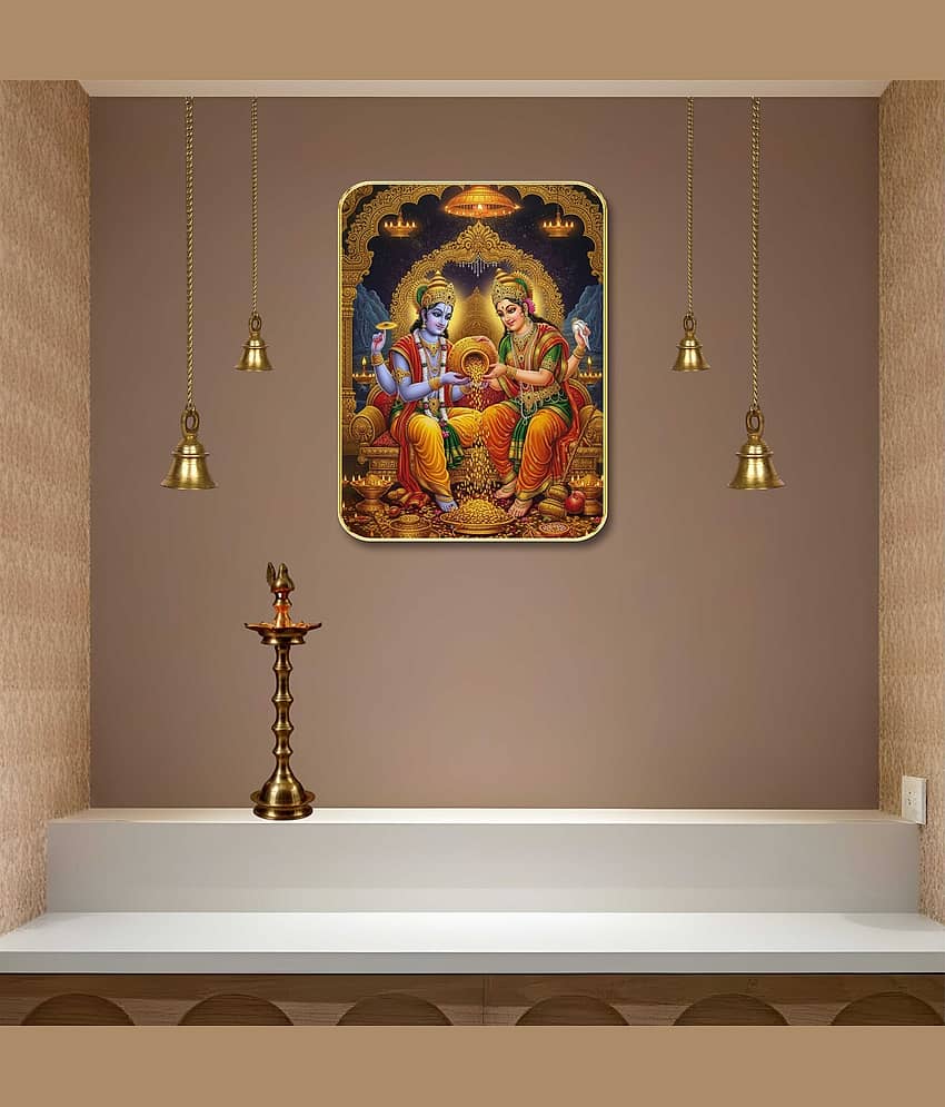 Livin'luxe Lakshmi Narayan Vishnu Lakshmi MDF Wall Art with Table Top Stand view 2
