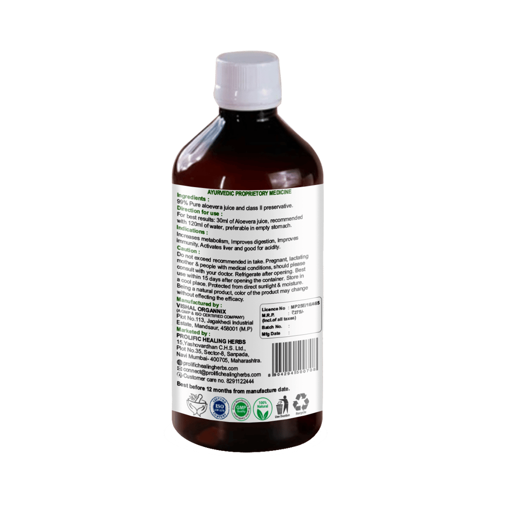 Aloevera Juice (Improves digestion, Improve immunity, Activates liver and good for acidity ) view 2