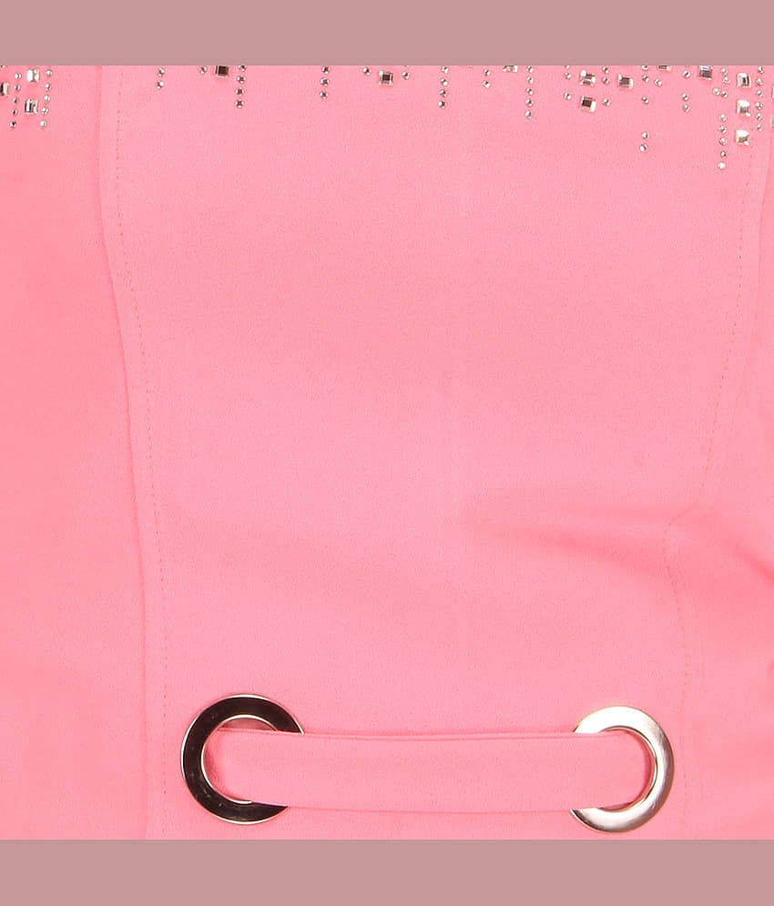 Cutecumber Georgette Shift Dress For Girls ( Pack of 1 , Pink ) view 2