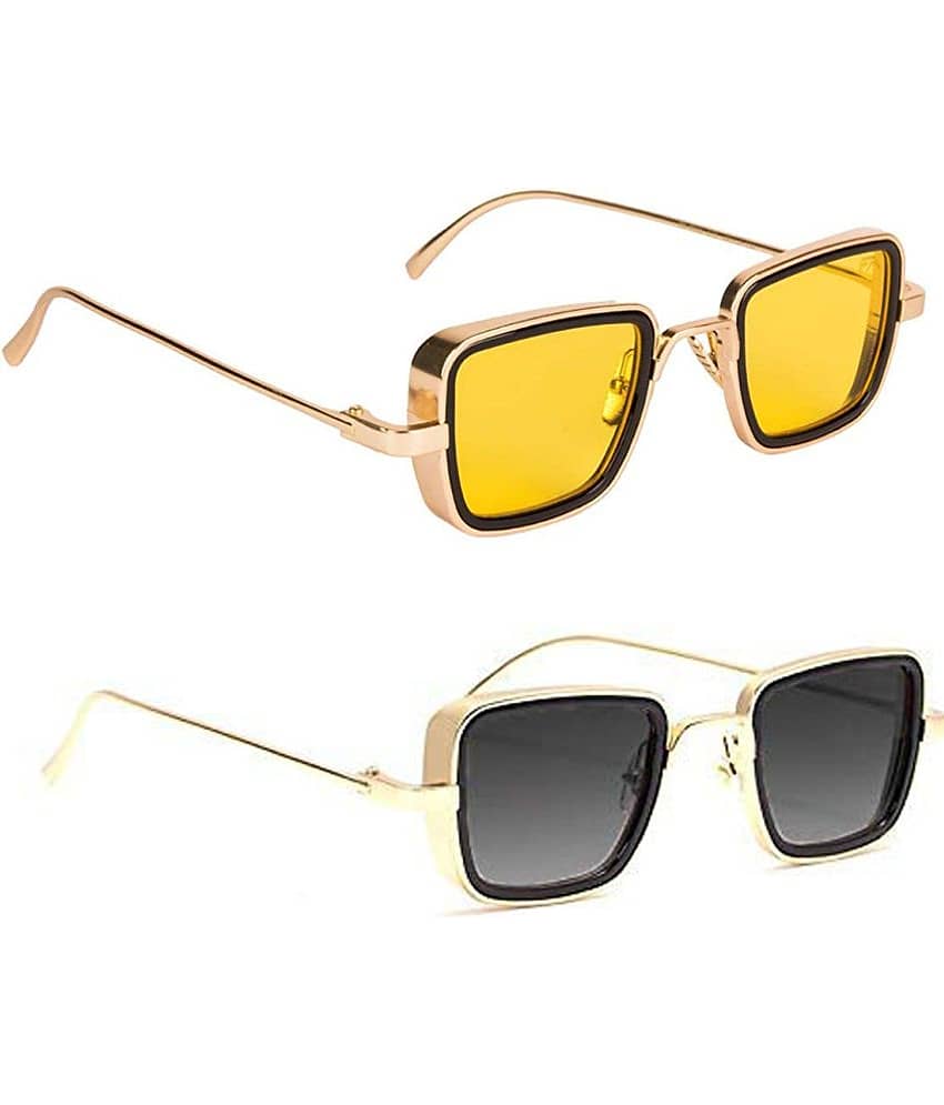 Kanny Devis - Gold Square Sunglasses ( Pack of 2 ) view 2