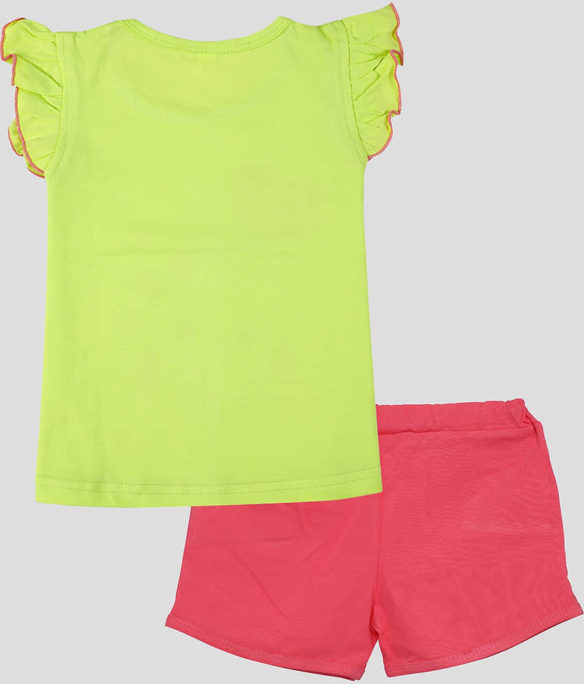 CATCUB Pack of 1 Baby Girls Cotton Top & Shorts ( Green ) view 2